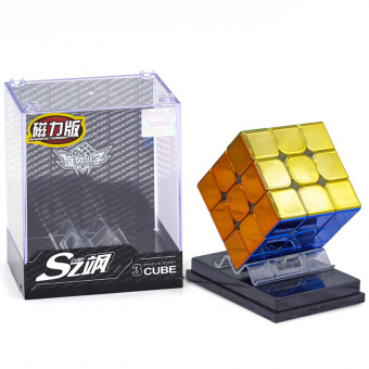 3x3x3 Shaolin Popey Golden Magnetic Cube 